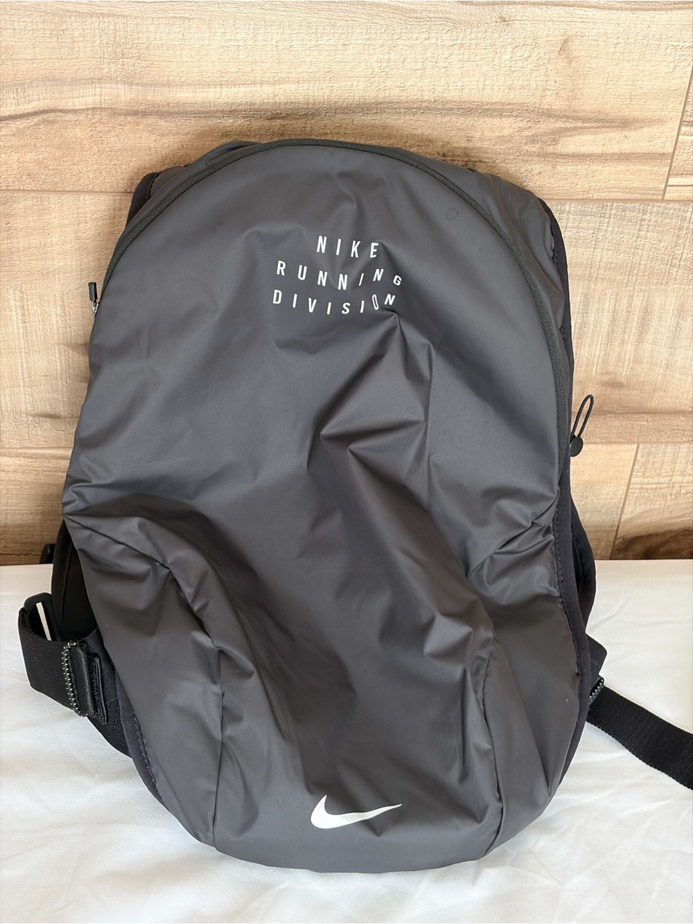 Nike Running Division Charcoal Gray Backpack with White Swoosh